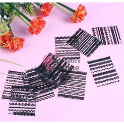 Stickere 3D Combinate  3DA20 Dantela Neagra, 6 folii